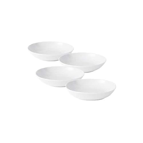 Gordon Ramsay Maze 32oz White Stoneware Pasta Bowl Set of 4