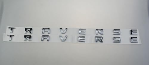 Image of 2Pcs Door Emblem 3D Letters Badge Nameplate Sticker Decals Replacement for 2018+ Traverse (Chrome), EI-SilveCutom#2