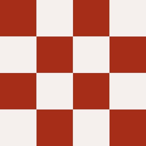 Hexoa Papier Peint Papier Damier Rouge - Made in France - Papier Peint 52x1000