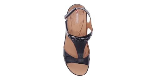Revere Santa Clara Women’s Sandals - Elegant Leather, Chain-Link Detail, 3-Strap Adjustable Fit, Cushioned Support - Stylish, Lightweight for All Day Walking4
