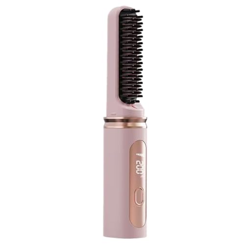 Pesfehhy Cepillo Alisador de Pelo Inalámbrico, de Calentamiento Rápido y Temperatura Ajustable, Ideal para Cabello Rizado.