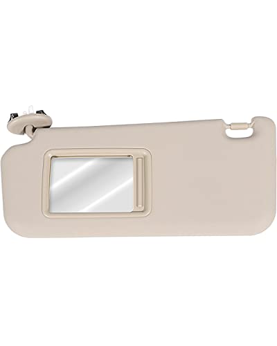 Ocpty 74320-42500-B3 Left Driver Side Beige Windshield Sun Visor Mirror Replacement Fit For 2006 2007 2008 2009 2010 2011 2012 2013 For Toyota Rav4 With Sunroof #TOP29