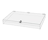 Acrylic Locking Display Case with Keys 24' x 18' x 3.75' Clear Plexiglass Rectangular Countertop Tray with Lid for Artifacts Antiques Collectibles Jewelry Currency and Coins by Marketing Holders