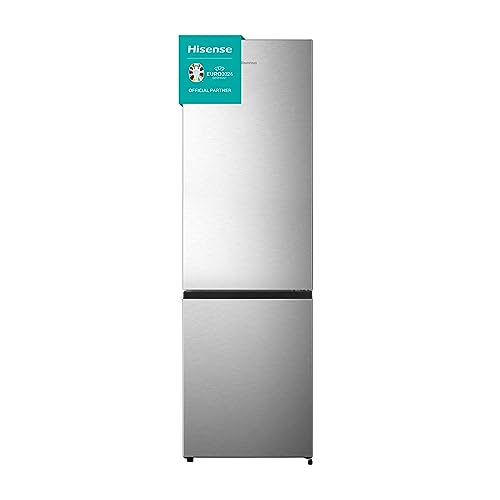 Hisense RB329N4ACE Frigorifero Combinato a libera installazione, Total No frost con ventilazione multiflow, Inox Look, Altezza 179,7 cm, capacità netta 255 L