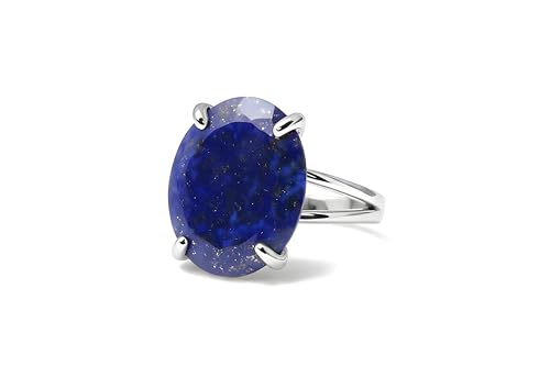 Bague lapis lazuli en argent sterling ovale pour femme