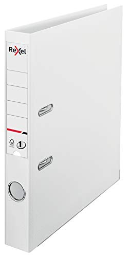 Rexel Choices, A4 Lever Arch File, 50 mm Spine, 350 Sheet Capacity, Plastic Cover, File Folder, 2115510, White