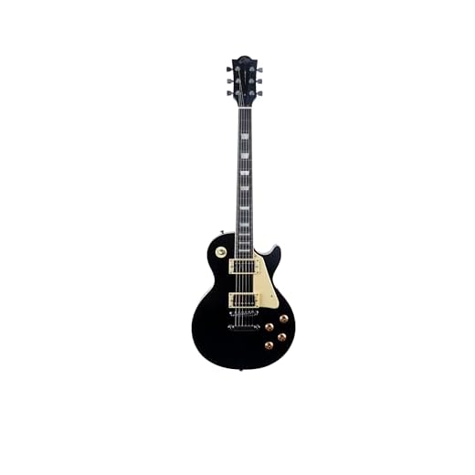 EKO Guitars - Guitarra eléctrica LS-300, cuerpo álamo, mango de acero, teclado WPC, 2 pastillas Humbucker, puente Tune-O-Matic, 22 trastes, escala estándar, color negro
