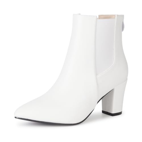 Rodawu Bottines pour femme Talon bloc Bout pointu...
