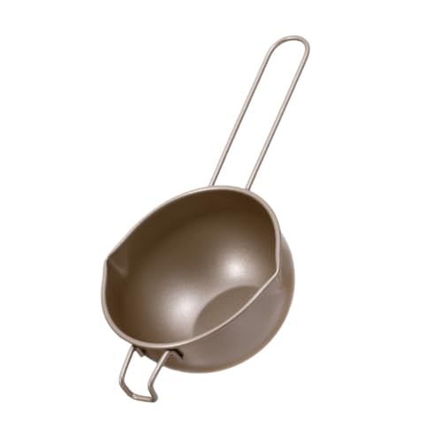 BESTYASH Bol de Fusión para Chocolate y Mantequilla de Acero al Carbono con Asa Olla para Baño María para Repostería Casera Calentador Resistente y Saludable Color Champán