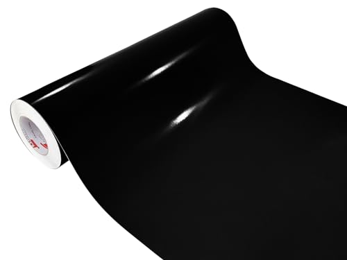 DecoMeister Vinilo Adhesivo Alto Brillo Papel Para Muebles Cocina Armario Puerta Película Decorativa Impermeable Para Forrar Mesa Lámina Autoadhesiva Unicolor En Rollo 63x50 cm Negro Brillante