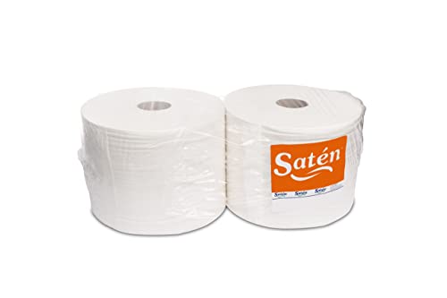 Saten Bobina Industrial, Celulosa Reciclada, 2 Capas, Liso, Ancho 250, 19 gr, 520 Metros, Set de 2 Cover