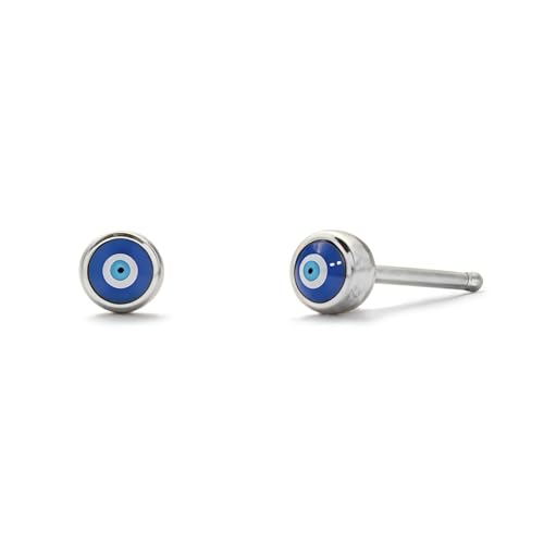 PERIMADE Pendientes de tuerca chapados en oro para mujer, de plata de ley 925 con ojo azul turco, hipoalergénicos, no se deslustran, joyería de protección para cumpleaños, Navidad, regalo de amistad