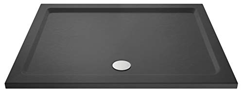 nuie TR71025 ǀ Modern Bathroom 'Pearlstone Matrix' Rectangular Slimline Shower Tray, 1200mm x 1000mm x 40mm, Slate Grey
