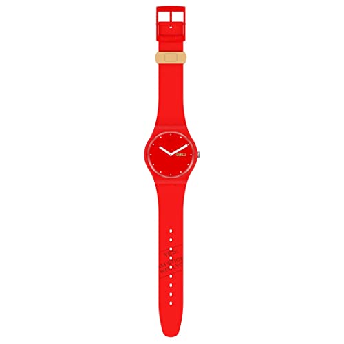 Montre Swatch Analogique SUOZ718 rouge avec bracelet en silicone confortable