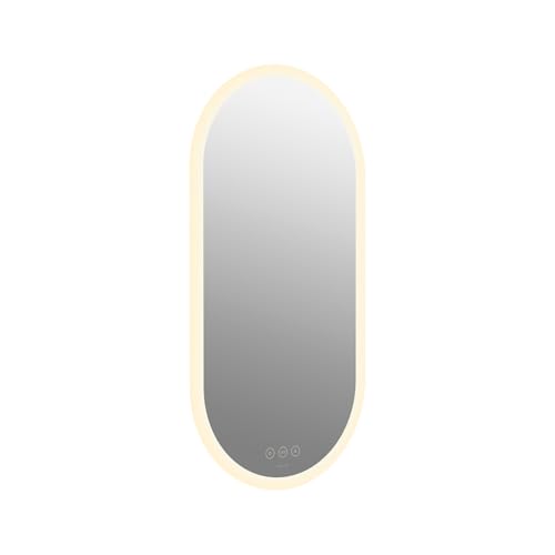 Image of Kohler ModernLife Capsule Lighted Mirror for Bathroom | Wall-Mounted HD Mirror | 100% Silver Coating, Defogger | 3 Color Temperatures & 3 Brightness Levels | 3 Yrs Warranty, 510 x 1018 mm