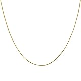 Collar de cadena cuadrada de oro de 14 quilates sobre plata de ley 925 italiana de 1 mm con cadena Franco maciza, disponible en amarillo o plata, 48, Chapado en oro, Sin gemas.