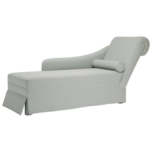 vidaXL Sillón largo y travesaño apoyabrazos Recto Gris Claro Terciopelo