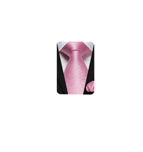 Image of HISDERN Ties for Men Solid Houndstooth Neckties Handkerchief Formal Business Tie & Pocket Square Set Wedding Party