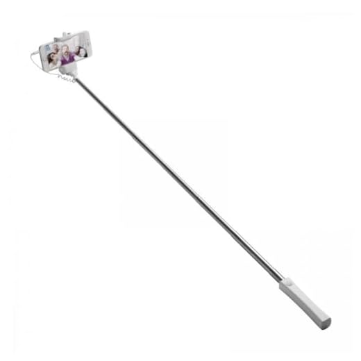 PARENCE.- Selfie stick universale per smartphone/pulsante foto/presa jack - lunghezza 1 metro aperto, Colore casuale