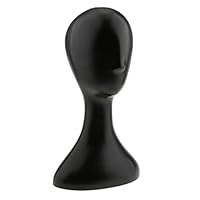 Sharplace 16inch Female Plastic Manikin Head Model Sunglasses Eyeglass Hat Display Headscarf Headphone Stand - Beige, Black