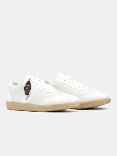 Image of WROGN Men's Lace-up Sneakers | Solid with Graphic Detail