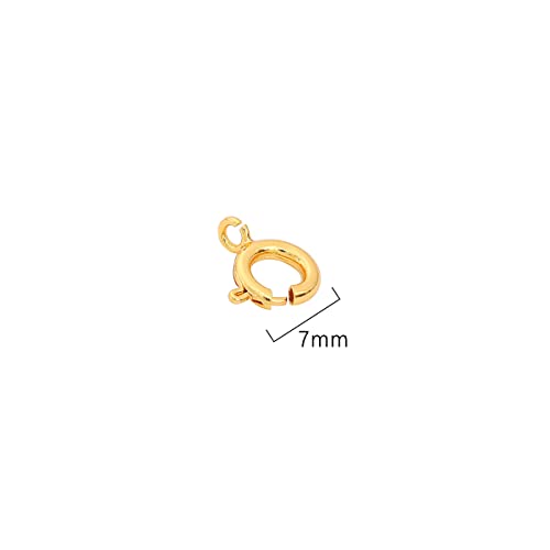 Beadia 18K Gold Plated Spring Clasps Non Tarnish 7Mm 20Pcs For Jewelry Making Findings #TOP1
