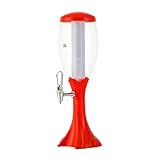 Dispensador de Vino, contenedor de Bebidas de 3 l/101 oz, Torre de Cerveza, dispensador de Bebidas de sobremesa con Grifo, dispensador de Vino for Bebidas, licores, Vino y Bebidas frías(Red)
