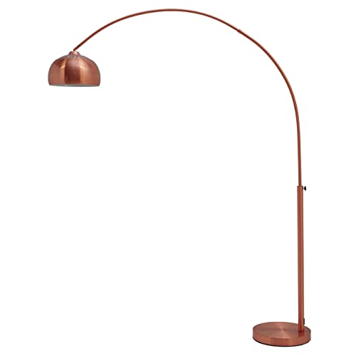 cagü Design Retro Lounge Bogenlampe LUXX Kupfer glänzend mit Kupferfuß...