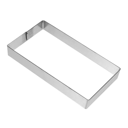 Hemobllo Molde Rectangular de Acero Inoxidable para Hornear Antiadherente para Pasteles Pancakes Mousse y Repostería Resistente y Fácil de Limpiar Alta Durabilidad