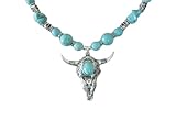 SheekydoodleCreations Turquoise Necklace, handmade jewelry southwestern southwest country western cow skull