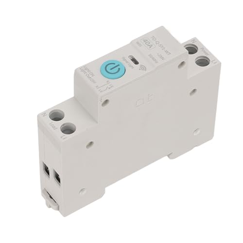 FUNFANG WiFi �X�C�b�`���W���[�� �X�}�[�g�X�C�b�`�u���[�J�[ ���C�����X�����R�� DIN35 ���[���^�C�~���O�J�E���g�_�E���T�C�N���^�C�}�[ 1P+N ZigBee SigMesh ��R���C���e���W�F���g�z�[���R���p (40A)