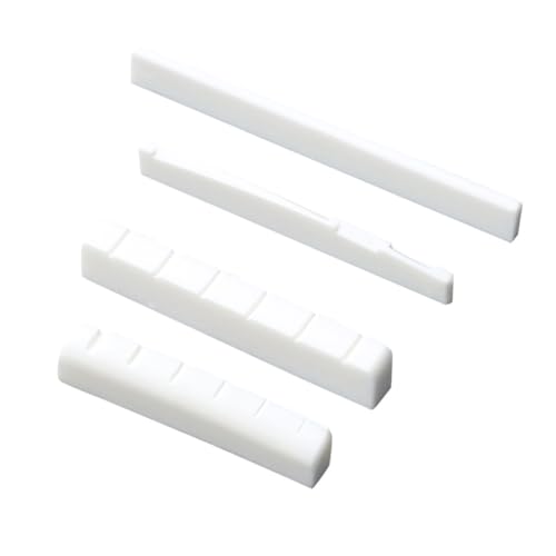 ifundom Upgrade Your Guitar 4pcs Acoustic Guitar Bridge Saddle Nuts Ox Bone Material for Rich Tone