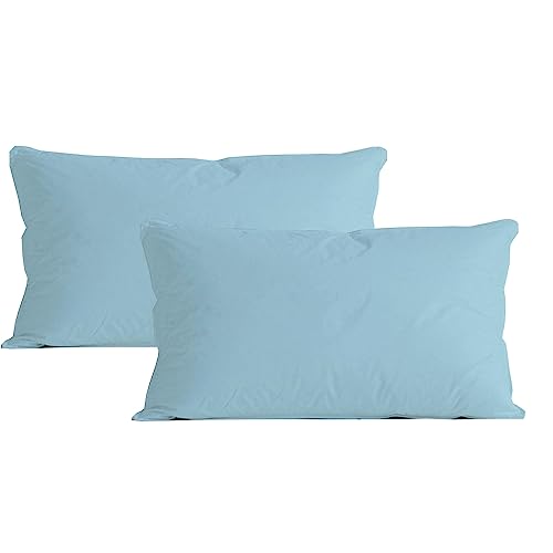 Image of Microfiber Pillow Set of 2 for Sleeping - 17x27 Inches, Light Blue