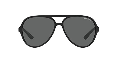 A|X ARMANI EXCHANGE Men's AX4133S Round Sunglasses, Matte Black/Dark Grey, 60 mm, Matte Black/Dark Grey