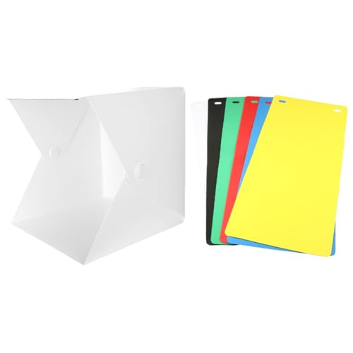 MOLUCKFU 1 Set Light Box Folding Picture Frame Mini Photography Studio Lighting Cube Tent Mini Picture Frame LED Picture Frame Mini Photo Frames Mini Shooting Tent Kit Mini Boxes Abs White