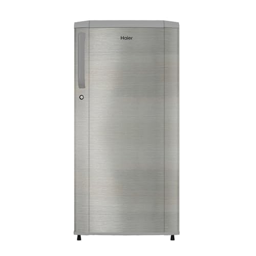 Haier Single Door Refrigerator Fridge Diamond Edge Technology 1-Hour Freezing Technology Toughened Glass Gross Capacity 170L Brushline Silver Model HRD-190BS