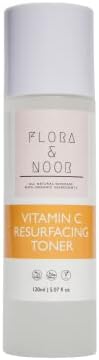 Flora & Noor Vitamin C Resurfacing Facial Toner Pore Minimizer and Anti-Aging with Hyaluronic and Glycolic Acid - (Vitamin C Resurfacing Facial Toner)