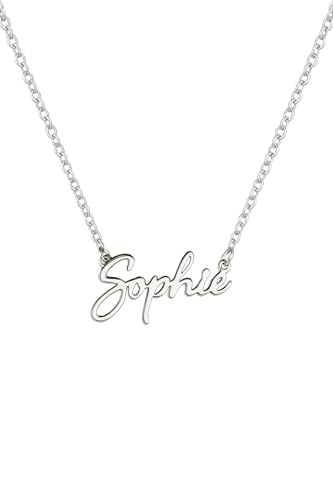 JRose Collections Identité Necklace – Sophie | Personalised Name Necklace with Adjustable Chain in Gift Box by Mulberry Studios