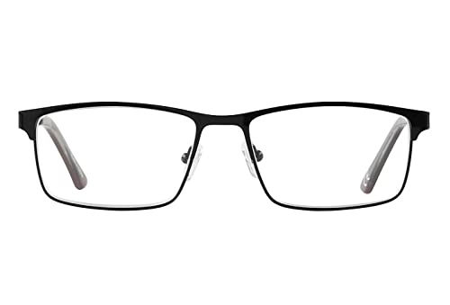 Eyecedar 5-Pack Reading Glasses Men Metal Frame Rectangle Style Stainless Steel Material Spring Hinges Includes Tinted Blue Light Blocking Readers 2.00 #TOP1