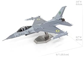 Metal Earth F-16 Fighting Falcon Ukrainian Air Force 3D Metal Model Kit Fascinations - Thumbnail 2