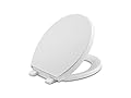 KOHLER K-4009-0 Reveal Round Toilet Seat, with Grip-Tight Bumpers, Quiet-Close Seat, Quick-Release Hinges, Quick-Attach Hardware, No Slam Toilet Seat, White