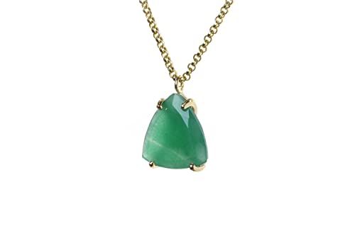 Collier aventurine verte de déclaration et pendentif en pierre précieuse verte