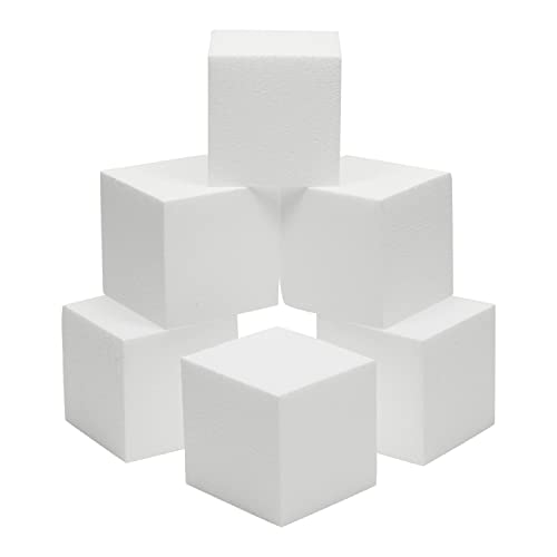 Juvale 4 Inch Foam Cube Squares For Diy Crafts, White Blocks For Arts Supplies (4X4X4 Inches, 6 Pack) #TOP21