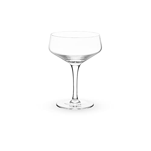 Viski Raye Angled Stemmed Crystal Coupe Cocktail Glassess, Champagne Coupe Glasses, Drinkware Set, Espresso Martini Glasses Set Of 2, 7Oz #TOP6