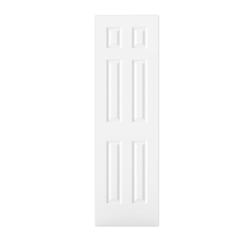 Image of BARNSMITH 24x80 in Raised 6-Panel Textured White Primed Door Slab, Classic Style Paintable Hollow Core Interior Door Panel, for Pocket, Swing, Sliding Door, No Pre-Drilling, Durable and Lightweight