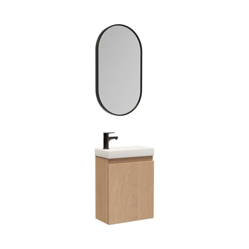 MOB-IN Meuble Lave-Mains Lisa + Miroir Ovale