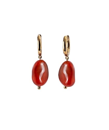 Pendientes Nura de Vidal & Vidal acabados en oro de 18k con piedras naturales en tonos tierra