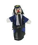 Marioneta de mano modelo policía de ropa con la cabeza de madera. Personajes que cobran vida con voz y movimiento al inventar historias fantásticas en las representaciones. Es un juego clásico que permite crear todo un mundo de fantasía y diversión y a la vez desarrollar la inteligencia e imaginación del niño.