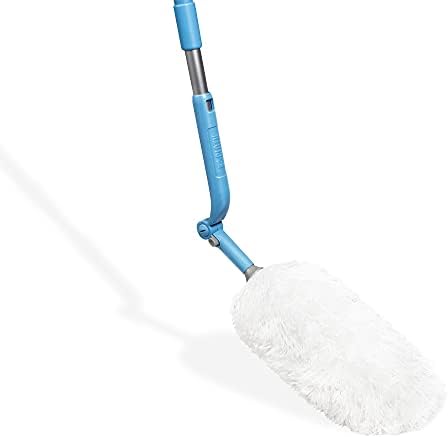 E-Cloth 2 in 1 Microfibre Extendable Duster, Household Floor, Wall and Ceiling Cleaner, Blue & White, Washable and Reusable, 1 Count