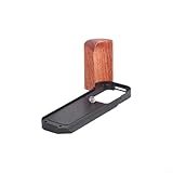 Kameragriff aus Holz für Fujifilm X-T30, X-T20, X-T10 mit ARCA-Basis, Palisandergriff-Zubehör für schnellen Akku für Zugriff und Stativhalterung, Silber (schwarz)
